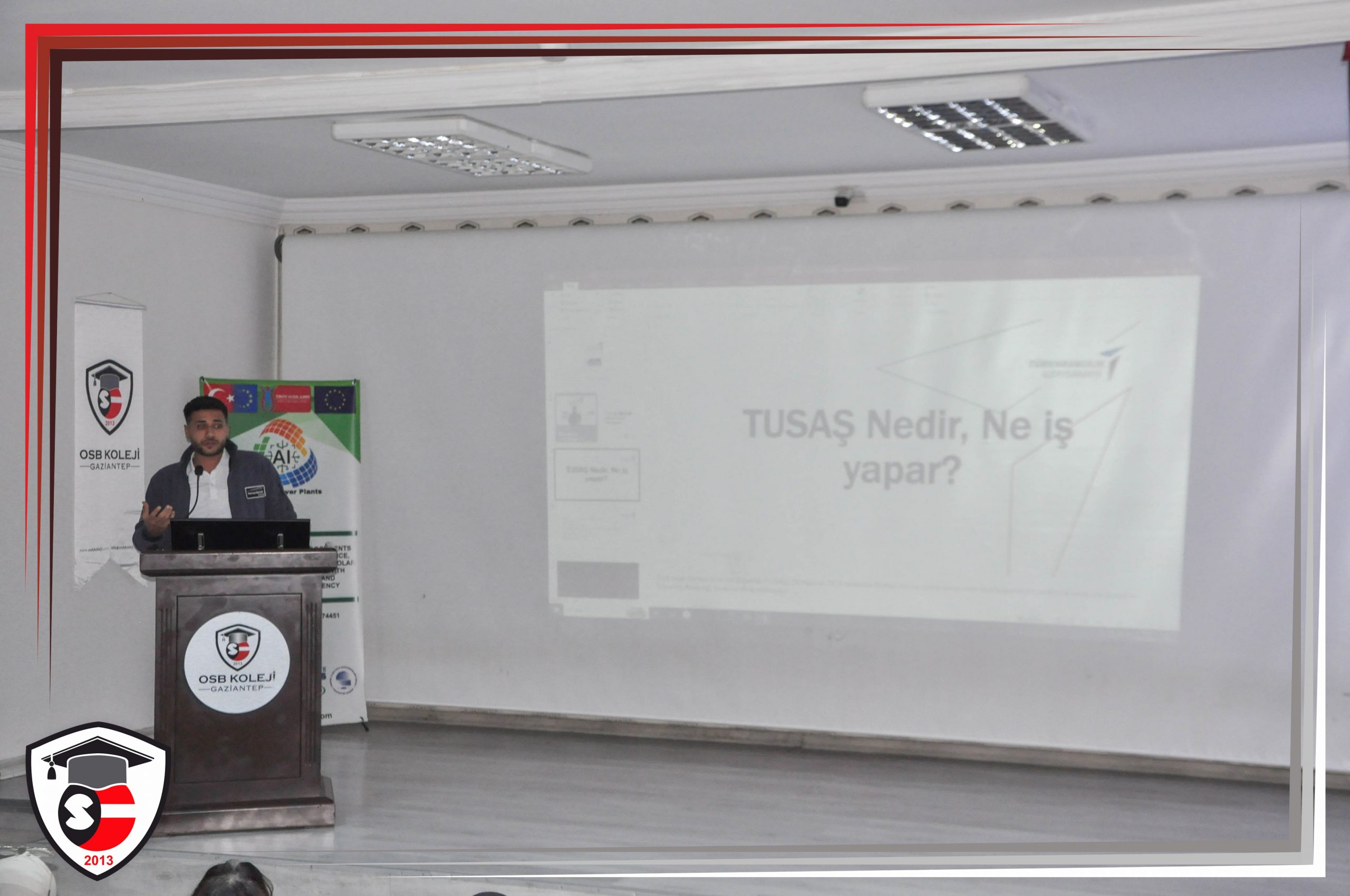TUSAŞ’DA ÇALIŞAN MEZUN ÖĞRENCİMİZ FERHAT BAKIR OKULUMUZDA KONFERANS VERDİ.