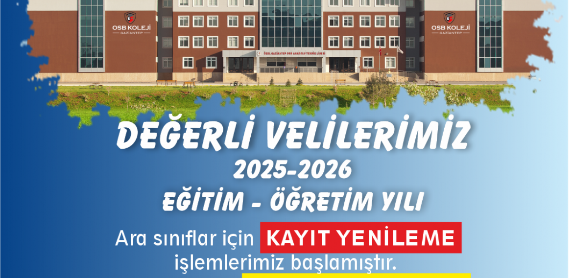 Kayıt Yenileme İşlemlerimiz İçin Velilerimizi Okulumuza Bekliyoruz.